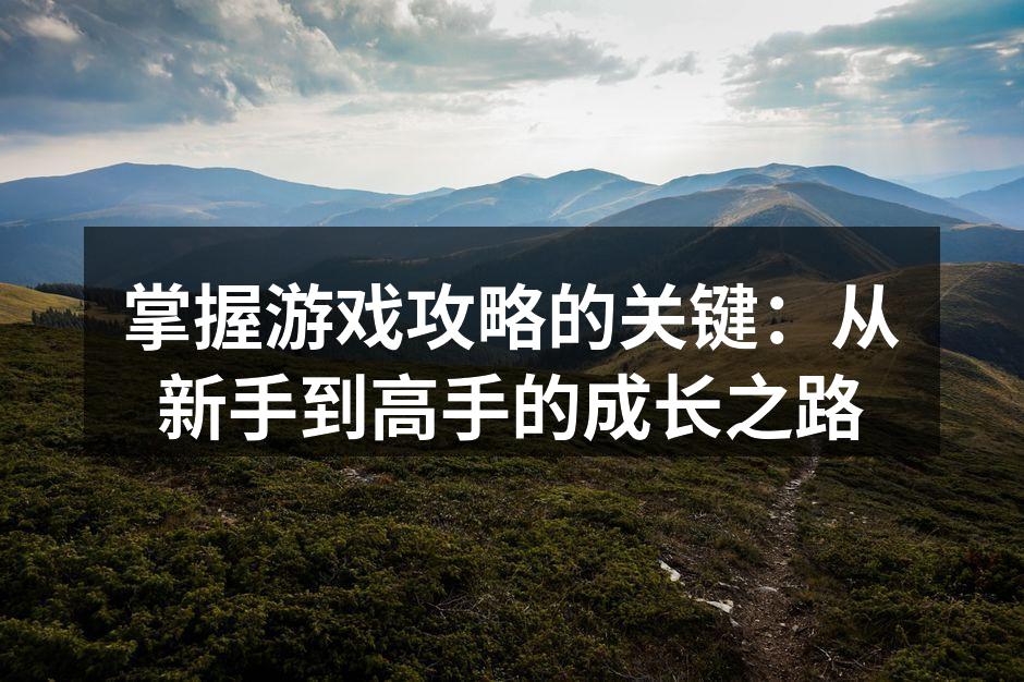 游戏攻略助你成长